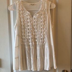 white flowy top